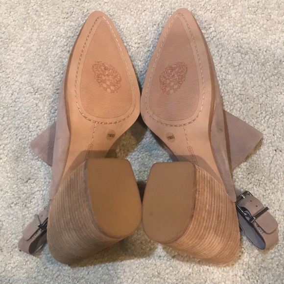 Vince Camuto Closed Toe Leather Upper Buckle Strap Block Heel Mule Sandal-11 - Picture 8 of 9